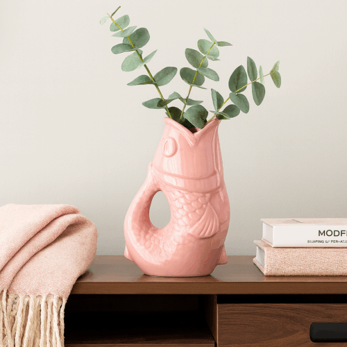 Vase poisson glouglou rose
