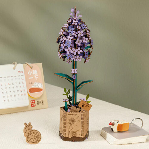 Fleur bois DIY - Lilas