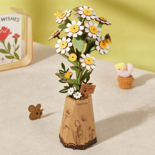 Fleur bois DIY - Camomille