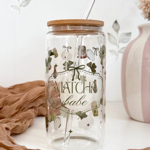 Gobelet en verre - Matcha babe