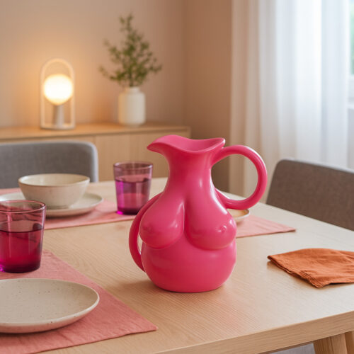 Cruche seins - Rose fluo