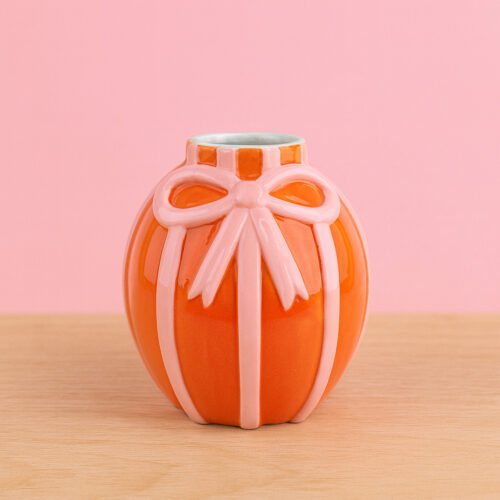 Vase noeud ruban - Orange/rose