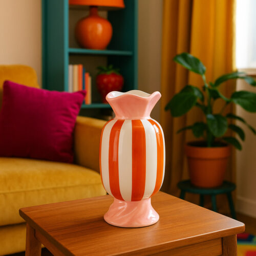 Vase bonbon - Rose/orange