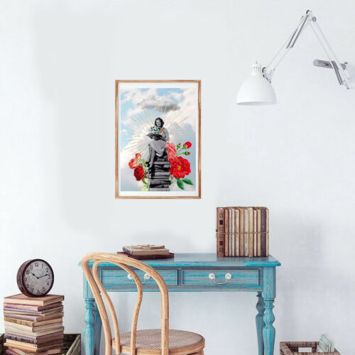 Affiche Books and roses