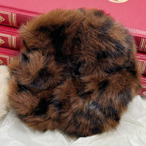 Chouchou en fourrure léopard