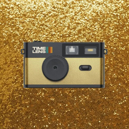 Appareil photo numérique retro or