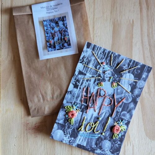 Mini kit broderie papier - Happy toi
