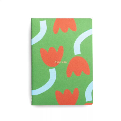Carnet tulipe en tissus vert