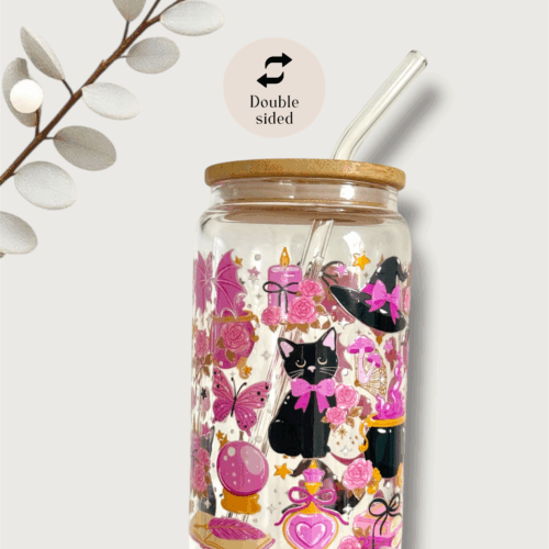 Gobelet en verre chat sorcier