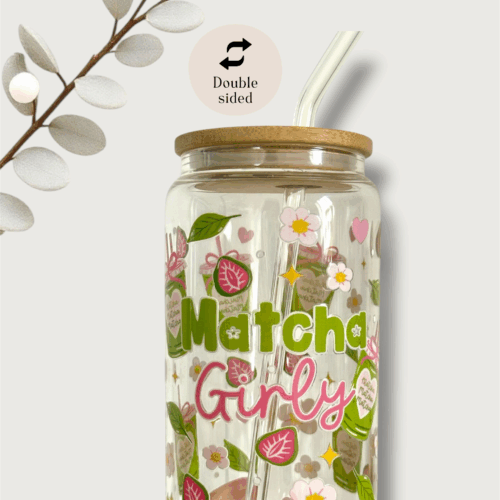Gobelet en verre Matcha Girly