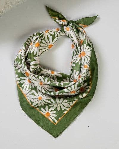 Foulard satiné - marguerites