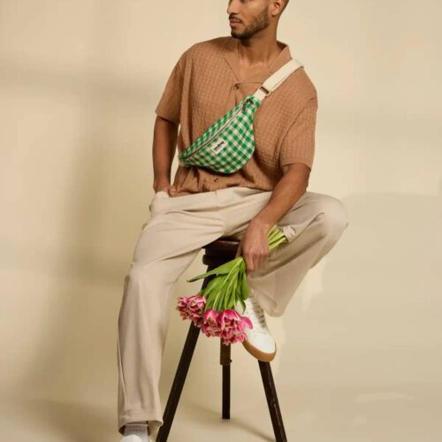 Sac banane Olivia - Vichy vert