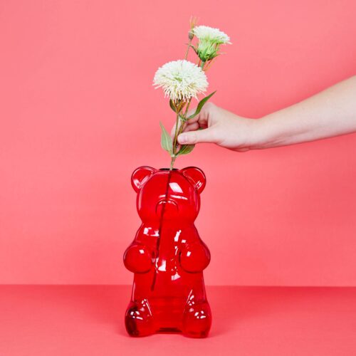 Vase gummy bear rouge