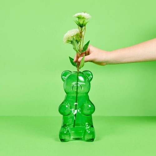 Vase gummy bear vert