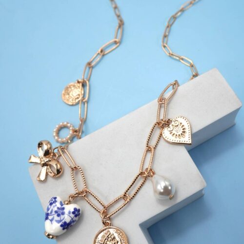 Collier breloque céramique