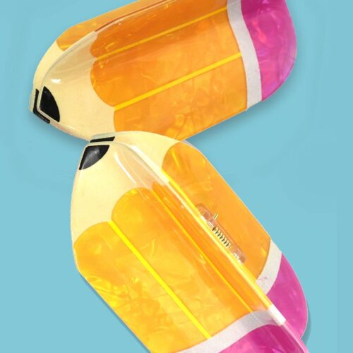 Pince à cheveux crayon jaune