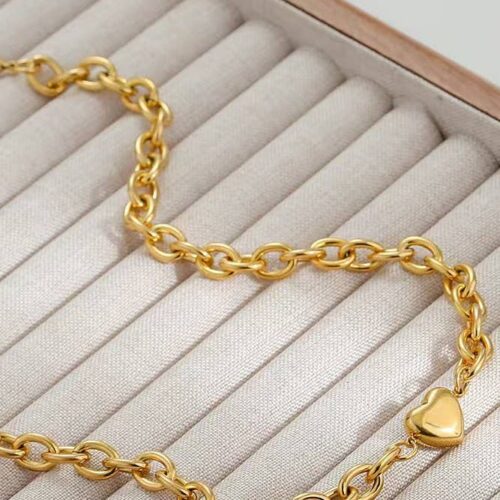 Collier choker coeur acier inoxidable