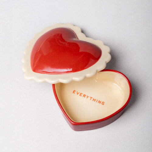 Boîte à bibelots en céramique cœur