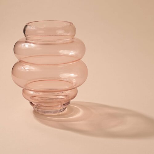 Vase rûche verre rose