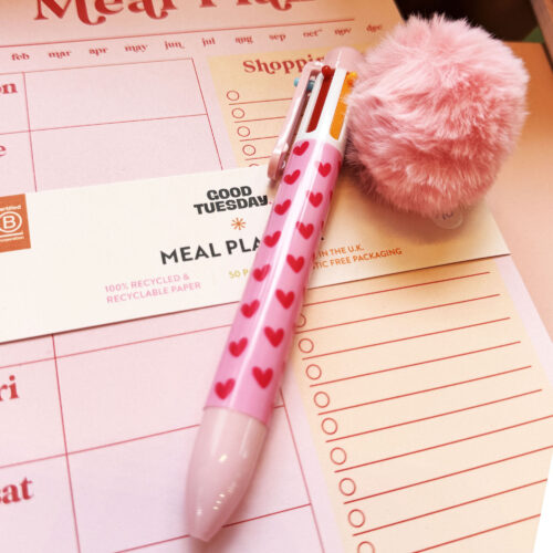 Stylo 6 couleurs coeur