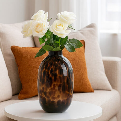 Vase léopard brun