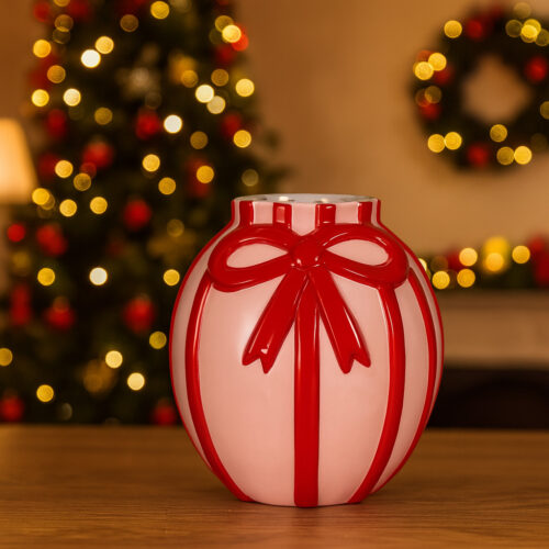 Vase noeud ruban - Rose/rouge
