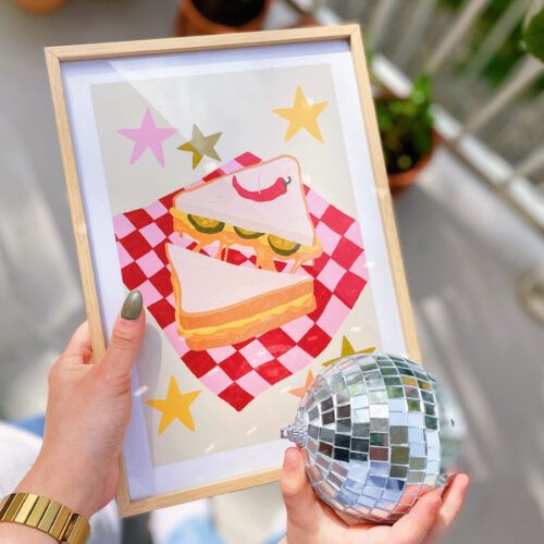 Affiche illustration - Grilled cheese - A5