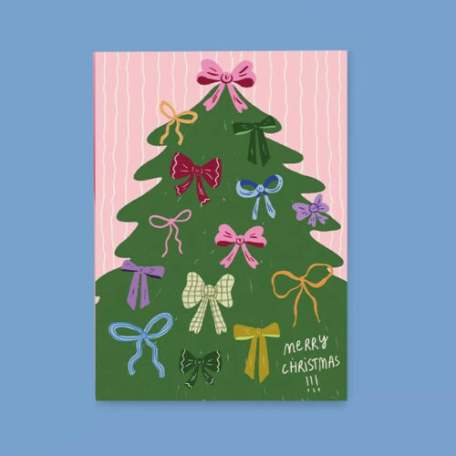 Carte Noël sapin noeuds