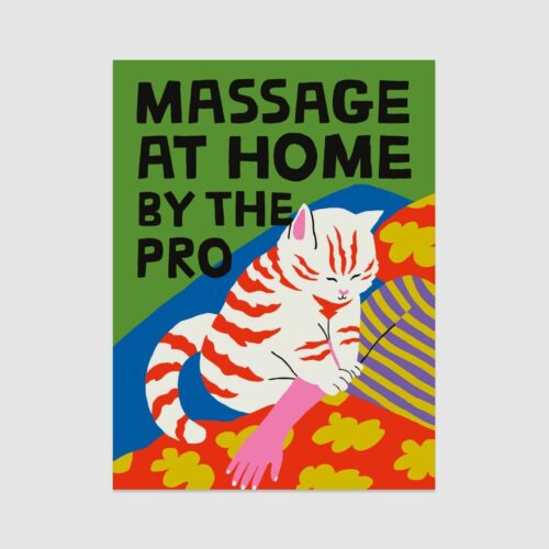 Affiche Cat Massage - A3