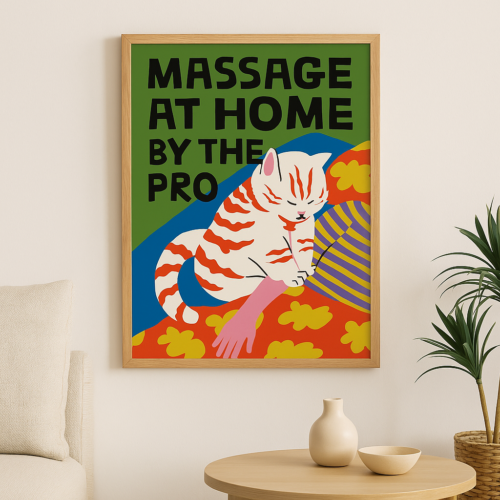 Affiche Cat Massage - 50x70cm