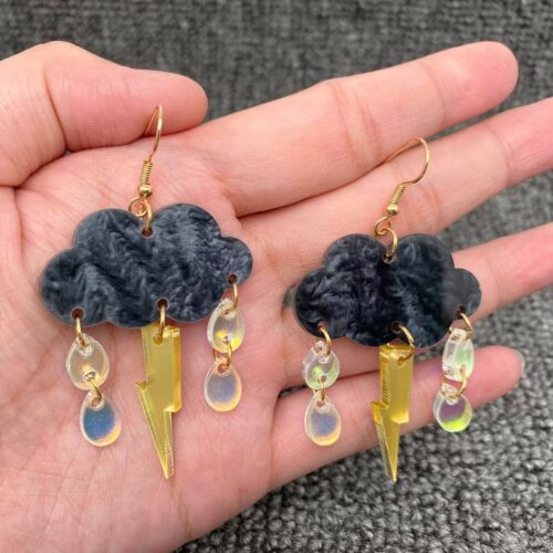 Boucles d'oreilles nuage orage