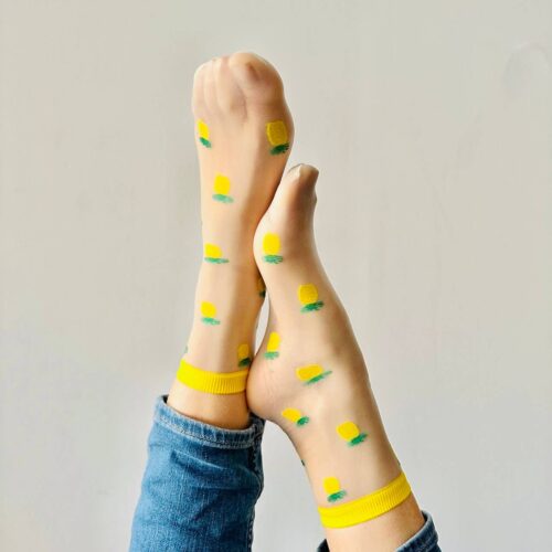 Chaussettes transparentes ananas