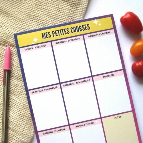 Carnet A5 – Mes petites courses 🛒