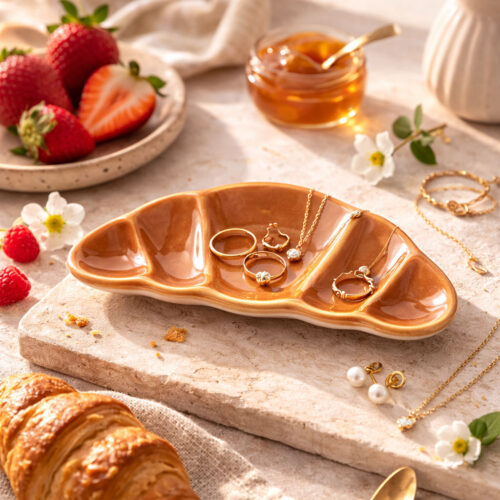 Plat à bibelots en céramique - Croissant