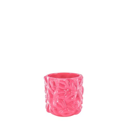 Cache pot bisous rose fluo
