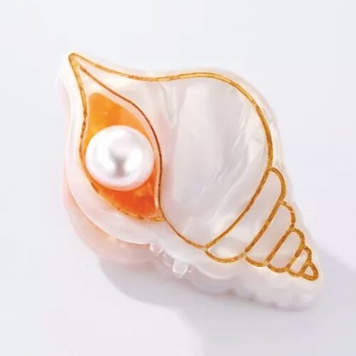 Mini-pince à cheveux coquillage perle