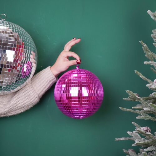 Boule à facette fuchsia 20cm