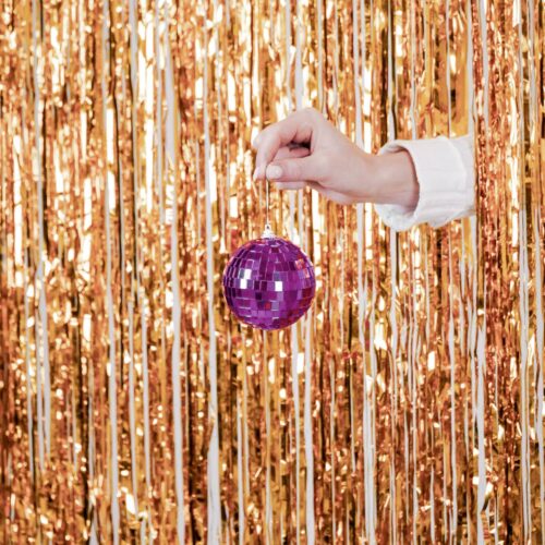 Boule disco fuchsia 10cm