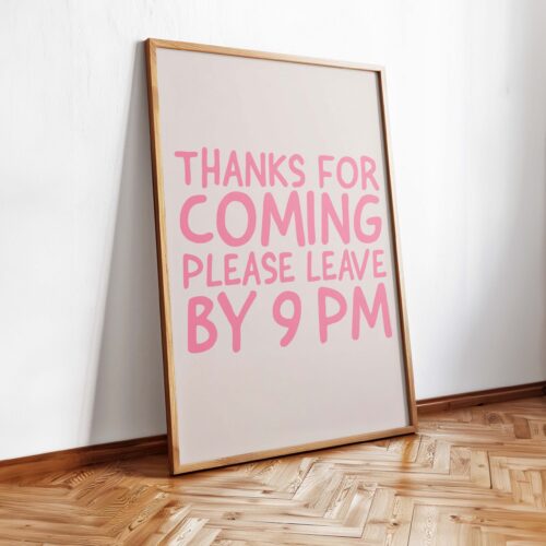 Affiche Please leave by 9pm - A2
