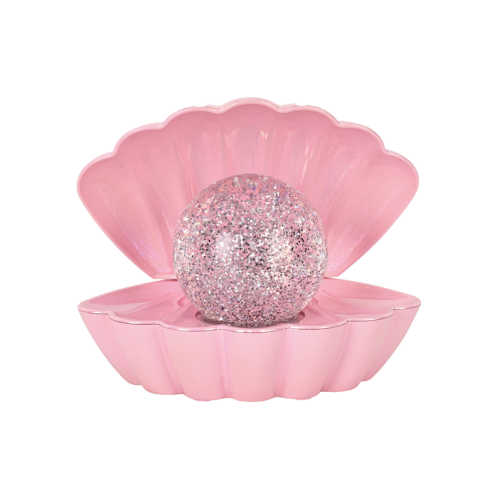 Lampe coquillage paillette rose