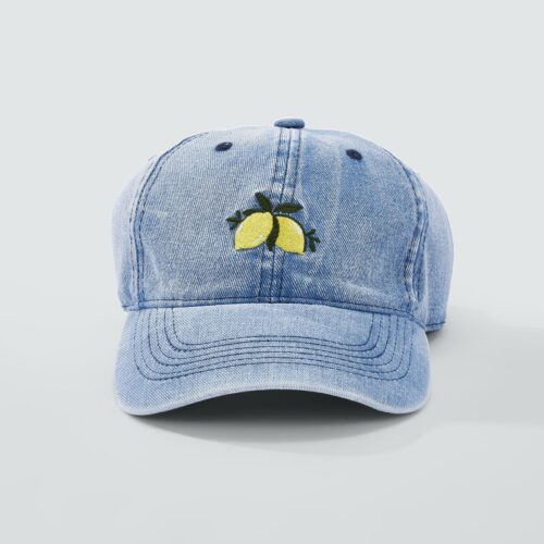 Casquette jean  - citron