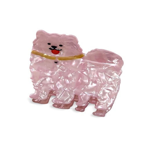Pince à cheveux chien rose
