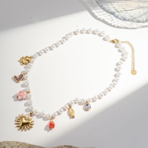 Collier perles & breloques