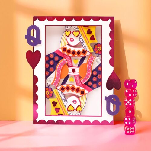Cadre DIY 3D - Dame de coeur