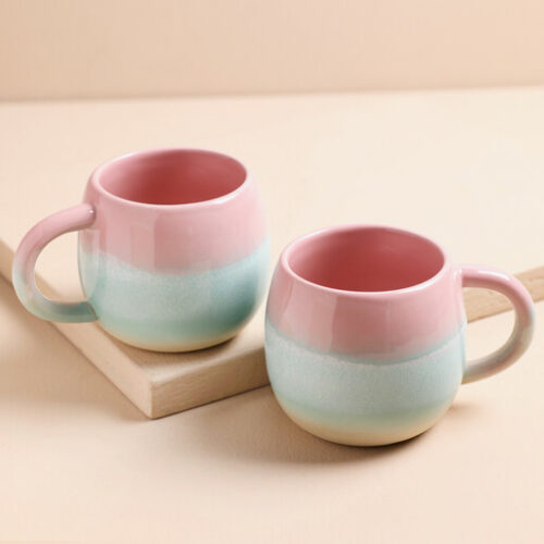 2 tasses à expresso dégradée pastel